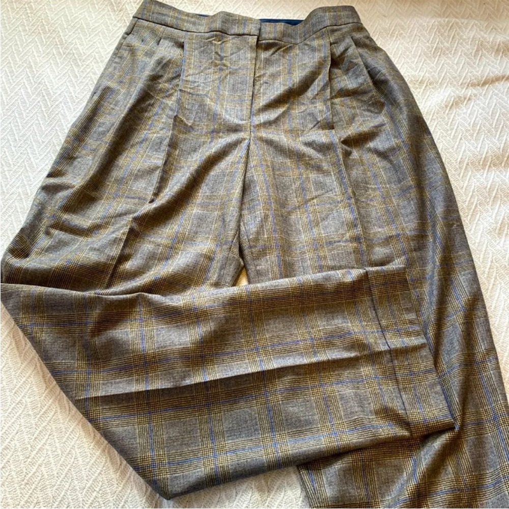 Massimo Dutti Gray Plaid TALL Trousers